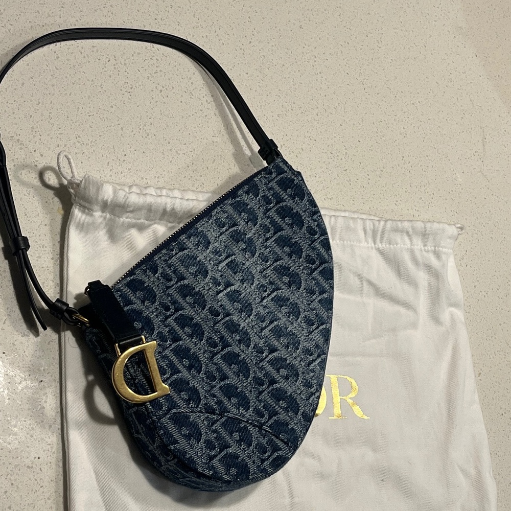 Denim Dior Oblique Pouch